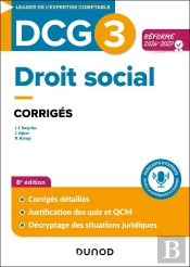 Dcg 3 : Droit Social ; Corrigés (Édition 2026/2027)