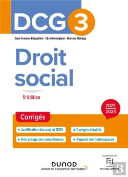 Bertrand.pt - Dcg 3 - Droit Social - Dcg 3 Droit Social - Corriges - 2023-2024