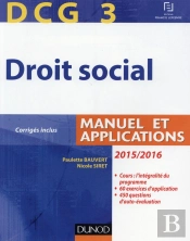 Dcg 3 ; Droit Social (Édition 2015/2016)