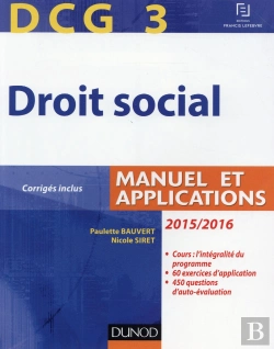 Bertrand.pt - Dcg 3 ; Droit Social (Édition 2015/2016)