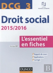 Dcg 3 ; Droit Social ; L'Essentiel En Fiches (Édition 2015/2016)
