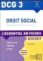 Dcg 3 - Droit Social ; L'Essentiel En Fiches (Édition 2018/2019)