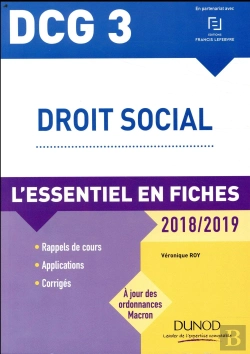 Bertrand.pt - Dcg 3 - Droit Social ; L'Essentiel En Fiches (Édition 2018/2019)