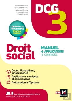 Bertrand.pt - Dcg 3 : Droit Social ; Manuel + Applications + Corrigés (Édition 2025/2026)
