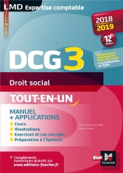 Dcg 3 - Droit Social - Manuel Et Applications - 2018-2019 - 12e Edition - Preparation Complete