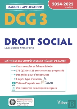 Bertrand.pt - Dcg 3 - Droit Social : Manuel Et Applications ; Maîtriser Les Compétences Et Réussir L'Examen (Édition 2024/2025)