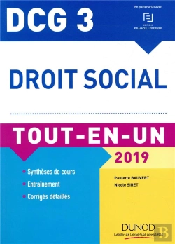 Bertrand.pt - Dcg 3 - Droit Social Tout-En-Un (Édition 2018/2019)