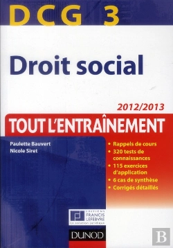 Bertrand.pt - Dcg 3 ; Droit Social ; Tout L'Entraînement (5e Édition)