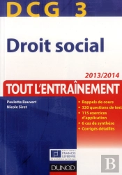 Dcg 3 ; Droit Social ; Tout L'Entraînement (6e Édition)