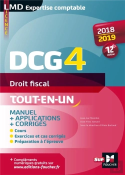 Bertrand.pt - Dcg 4 - Droit Fiscal - Manuel Et Applications - 2018-2019 - 12e Edition - Preparation Complete