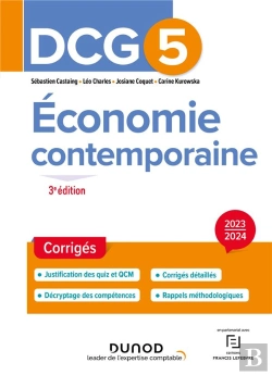 Bertrand.pt - Dcg 5 : Économie Contemporaine ; Corrigés (Édition 2023/2024)
