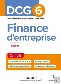 Bertrand.pt - Dcg 6 : Finance D'Entreprise ; Corrigés (3e Édition)