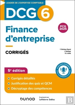 Bertrand.pt - Dcg 6 : Finance D'Entreprise ; Corrigés (5e Édition)