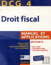 Dcg4 ; Droit Fiscal ; Manuel Et Applications (7e Édition)