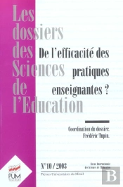De L'Efficacité Des Pratiques Enseignantes Revue Les Dossiers Des Sciences De L