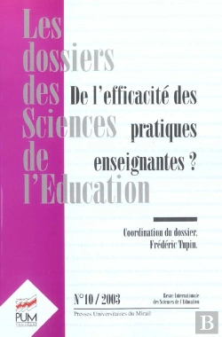 Bertrand.pt - De L'Efficacité Des Pratiques Enseignantes Revue Les Dossiers Des Sciences De L
