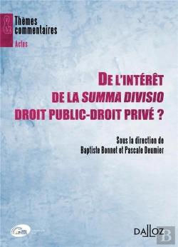 Bertrand.pt - De L'Intérêt De La Summa Divisio Droit Public-Droit Privé ?