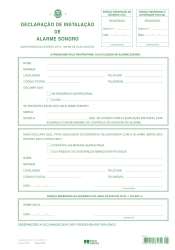 Declaração de Instalação de Alarme Sonoro