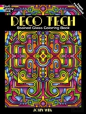 Deco Tech Stained Glass Coloring Book
