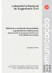 Definição e avaliação da qualidade arquitectónica habitacional