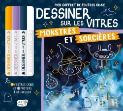 Bertrand.pt - Dessiner Sur Les Vitres : Mon Coffret De Feutres Craies ; Monstres Et Sorcèeres