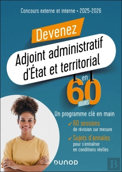 Bertrand.pt - Devenez Adjoint Administratif D'Etat Et Territorial En 60 Jours - Concours 2024-2025