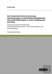 Die Galvanische Hartverchromung - Untersuchungen An Schwefelsaã‚Â¤Urekatalysierten Chrom(Vi)-Elektrolyten In Einer Modifizierten Hull-Zelle