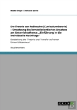 Bertrand.pt - Die Theorie Von Robinsohn (Curriculumtheorie) Aã¢Â€Šâ¬