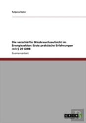 Die Verschaã‚Â¤Rfte Missbrauchsaufsicht Im Energiesektor