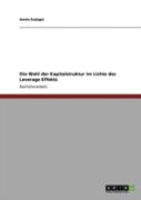 Die Wahl Der Kapitalstruktur Im Lichte Des Leverage Effekts