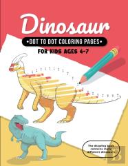 Dinosaur Dot To Dot Coloring Pages For Kids Ages 4-7