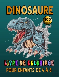 Bertrand.pt - Dinosaure (100 Pages) Livre De Coloriage Pour Les Enfants De 4 A 8 Ans