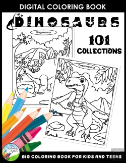 Bertrand.pt - Dinosaurs 101 Collections Big Coloring Book For Kids And Teens