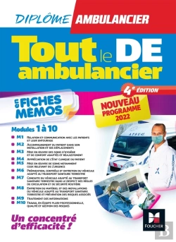 Bertrand.pt - Diplôme Ambulandier : Tout Le De Ambulancier ; Modules 1 À 10 ; En Fiches Mémos (4e Édition)