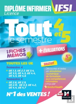 Bertrand.pt - Diplôme Infirmier Ifsi : Tout Le Semestre 4 & 5 En Fiches Mémos ; + Évalutations (5e Édition)