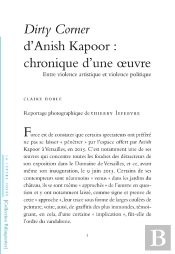 Dirty Corner D'Anish Kapoor : Chronique D'Une Oeuvre ; Entre Violence Artistique Et Violence Politique