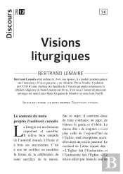 Discours N 12 - Visions Liturgiques