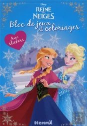 Disney ; La Reine Des Neiges ; Bloc De Jeux Et Coloriages Avec Stickers ; Anna Et Elsa