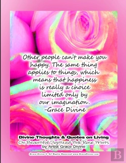 Bertrand.pt - Divine Thoughts & Quotes On Living On Beautiful Digitized Pink Rose Prints By Artist Grace Divine