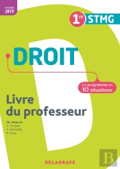 Droit 1re Stmg 2019 - Pochette - Livre Du Professeur