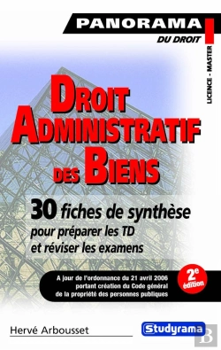 Bertrand.pt - Droit Administratif Des Biens ; Premier Cycle ; 30 Fiches De Synthèse Pour Préparer Les Td Et Réviser Les Examens(2e Édition)