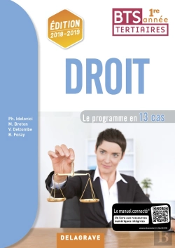 Bertrand.pt - Droit ; Bts Tertiaires 1re Année ; Le Programme En 13 Cas ; Pochette Élève (Édition 2018/2019)