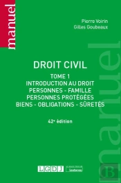 Droit Civil Tome 1, 42eme Edition - Vol01 - Introduction Au Droit, Personnes, Famille, Personnes Pro