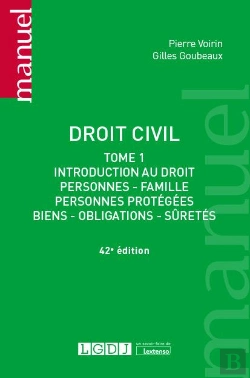 Bertrand.pt - Droit Civil Tome 1, 42eme Edition - Vol01 - Introduction Au Droit, Personnes, Famille, Personnes Pro