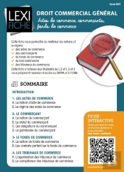 Droit Commercial General - Actes De Commerce, Fonds De Commerce