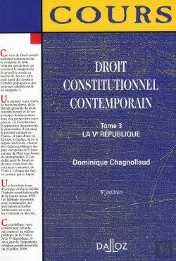 Bertrand.pt - Droit Constitutionnel Contemporain T.3 ; La V République (5e Édition)