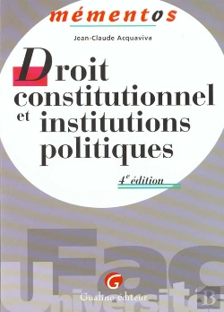 Bertrand.pt - Droit Constitutionnel Et Institutions Politiques ; 4e Edition