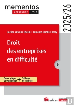 Bertrand.pt - Droit Des Entreprises En Difficulté : Un Cours Clair, Structuré Et Accessible Pour L'Étudiant (Édition 2025/2026)