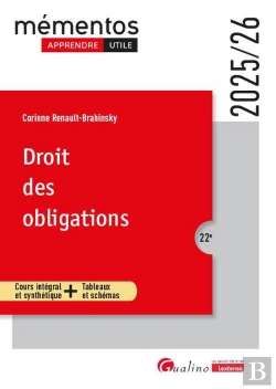 Bertrand.pt - Droit Des Obligations : Cours Intégral Et Synthétique + Tableaux Et Schémas (Édition 2025/2026)