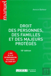 Droit Des Personnes, Des Familles Et Desmajeurs Proteges, 10eme Edition